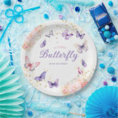 Boho Lila eine kleine Butterfly Girl Babydusche Pappteller (Party)