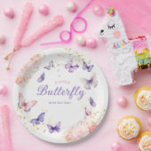 Boho Lila eine kleine Butterfly Girl Babydusche Pappteller (Party)