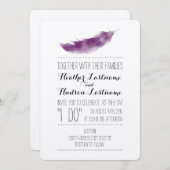Boho Lila Feather I Do Wedding Einladung (Vorne/Hinten)