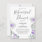 Boho Lila Flora Probe Dinner Einladung (Vorderseite)