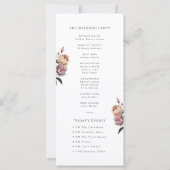 Boho Lila Floral Garden Wedding Program Card (Rückseite)