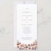 Boho Lila Floral Garden Wedding Program Card (Vorderseite)