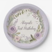 Boho Lila Floral Paper Teller (Vorderseite)