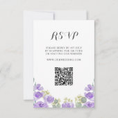 Boho Lila Floral Watercolor Wedding RSVP Karte (Vorderseite)