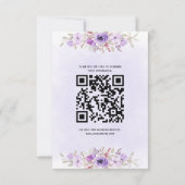 Boho Lila Floral Wedding RSVP Cards Karte (Rückseite)