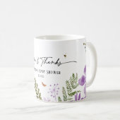 Boho Lila Florals Baby Dusche Dank Geschenk Tasse (VorderseiteRechts)