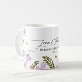 Boho Lila Florals Brautparty Party Geschenk Tasse (Vorderseite Links)