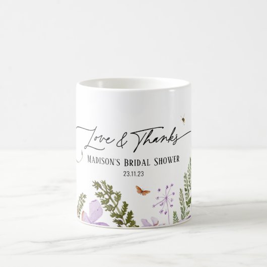 Boho Lila Florals Brautparty Party Geschenk Tasse (Mittel)