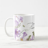 Boho Lila Florals Brautparty Party Geschenk Tasse (Links)