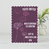BOHO LILA GEBURTSTAGSPARTEI - EINLADUNGEN (Stehend Vorderseite)