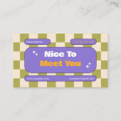 Boho, lila-gelb-grün-Retro-Karton Visitenkarte (Vorderseite)