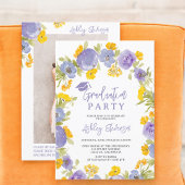 Boho lila gelber Garten Blumenkohl Abschluss Einladung