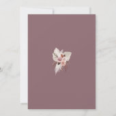 Boho Lila getrocknete Blume Wreath Wedding Einladung (Rückseite)