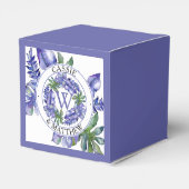 Boho Lila | Green Tropical Blätter Wedding Bridal Geschenkschachtel (Rückseite)