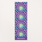Boho Lila Green Turquoise Krawatte Dye Muster Yogamatte (Vorderseite)