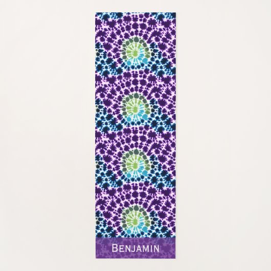 Boho Lila Green Turquoise Krawatte Dye Muster Yogamatte (Vorderseite)