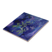 Boho Lila Grün Blumenlichter Fliese (Seite)