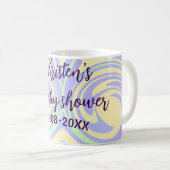 Boho lila grüne Babydusche Marmor rustikal, modern Kaffeetasse (VorderseiteRechts)