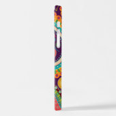 Boho Lila Hippy 60er Retro Paisley Samsung Galaxy iPhone Hülle (Linke Seite)