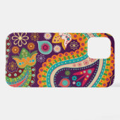 Boho Lila Hippy 60er Retro Paisley Samsung Galaxy iPhone Hülle (Rückseite (Horizontal))