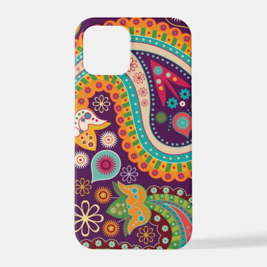 Boho Lila Hippy 60er Retro Paisley Samsung Galaxy iPhone Hülle (Rückseite)