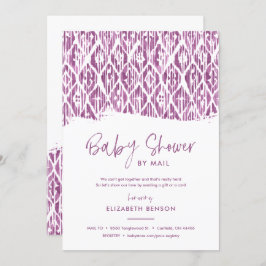 Boho Lila Ikat Baby Shower by Mail Einladung