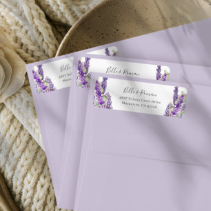 Boho Lila Lavendel Rücksendeadresse Hochzeitsetike