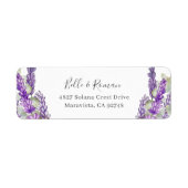 Boho Lila Lavendel Rücksendeadresse Hochzeitsetike (Vorne)