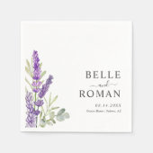 Boho Lila Lavendel Wasserfarbe Hochzeit Serviette (Vorderseite)