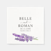 Boho Lila Lavendel Wasserfarben-Hochzeit   Serviette (Vorderseite)