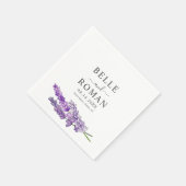 Boho Lila Lavendel Wasserfarben-Hochzeit   Serviette (Ecke)