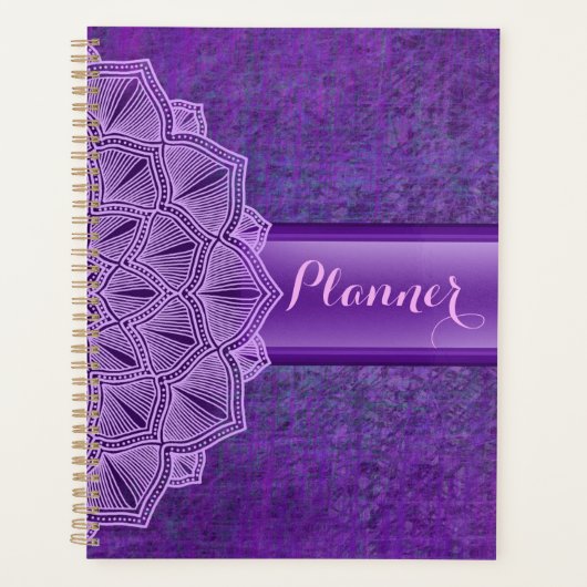 Boho Lila Mandala Grosser Planer (Vorderseite)