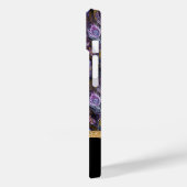 Boho Lila Peacock Feathers Pattern Monogram Case-Mate iPhone Hülle (Rückseite / Links)