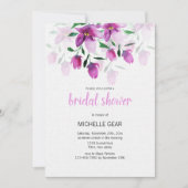 Boho Lila Pink Floral Wasserfarbe Handgestrichen Einladung (Vorderseite)