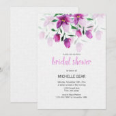 Boho Lila Pink Floral Wasserfarbe Handgestrichen Einladung (Vorne/Hinten)