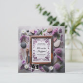 Boho Lila Pregnancy Ankündigung digital (Stehend Vorderseite)