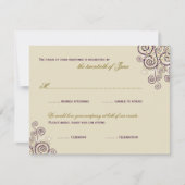 Boho Lila Spirals Bar / Bat Mitzvah RSVP Karte (Vorderseite)