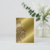 Boho Lila Spirals Chic Golden Wedding Platzkarte (Stehend Vorderseite)