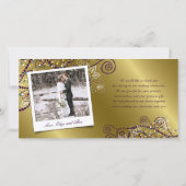 Boho Lila Spirals Elegantes Hochzeitsfest Foto Dankeskarte (Rückseite)