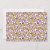 Boho Lila Spring Floral Niedliches Brautparty Einladung (Rückseite)