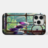 Boho-Lila-Traumfänger im Fenster iPhone Hülle (Rückseite (Horizontal))