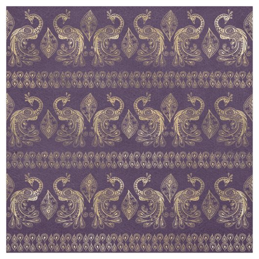 Boho Lila und Goldpflege Stoff (Muster)