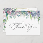 Boho Lila und grün succuled Vielen Dank (Vorne/Hinten)