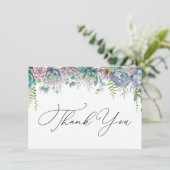 Boho Lila und grün succuled Vielen Dank (Stehend Vorderseite)