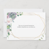 Boho Lila und grün succuled Vielen Dank (Rückseite)