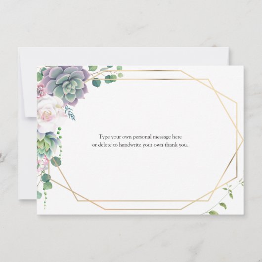 Boho Lila und grün succuled Vielen Dank (Rückseite)