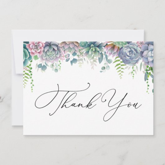 Boho Lila und grün succuled Vielen Dank (Vorderseite)