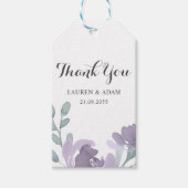 Boho Lila Watercolor Floral Wedding Geschenkanhänger (Vorderseite)