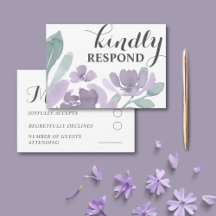 Boho Lila Watercolor Floral Wedding