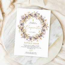 Boho Lila Wildblumen Bestätigung Einladung